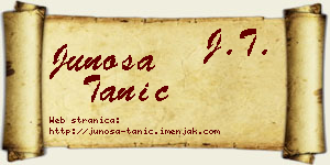 Junoša Tanić vizit kartica